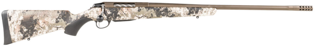 Tikka JRTXVW370 T3x Lite 7mm Rem Mag 3+1 24.30″ Fluted/Threaded, Midnight Bronze Cerakote Barrel/Rec, Veil Wideland Synthetic Stock, Interchangeable Grip, Muzzle Brake
