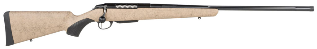 Tikka JRTXRT340 T3x Lite 270 WSM 3+1 24.30″ Fluted/Threaded, Black Barrel/Rec, Black Webbed Tan Roughtech Synthetic Stock, Interchangeable Grip, Muzzle Brake