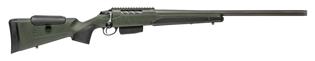 Tikka JRTXRSV315 T3x Super Varmint 243 Win 5+1 23.70″ Tungsten Cerakote Barrel, Tungsten Cerakote Steel Receiver, Black Webbed Green/ Roughtech Stock