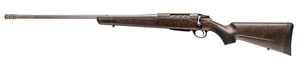 Tikka JRTXRBS431R10 T3x Roughtech 300 Win Mag 3+1 24.30″ Stainless Fluted Threaded Barrel, Stainless Steel Drilled & Tapped Receiver, Ember Roughtech Synthetic Stock, Left Hand
