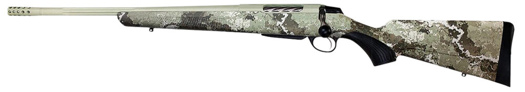 Tikka JRTXVA431R10 T3x Lite 300 Win Mag 3+1 24.30″ Fluted/Threaded, Desert Verde Cerakote Barrel/Rec, Veil Alpine Synthetic Stock, Interchangeable Grip, Muzzle Brake Left Hand