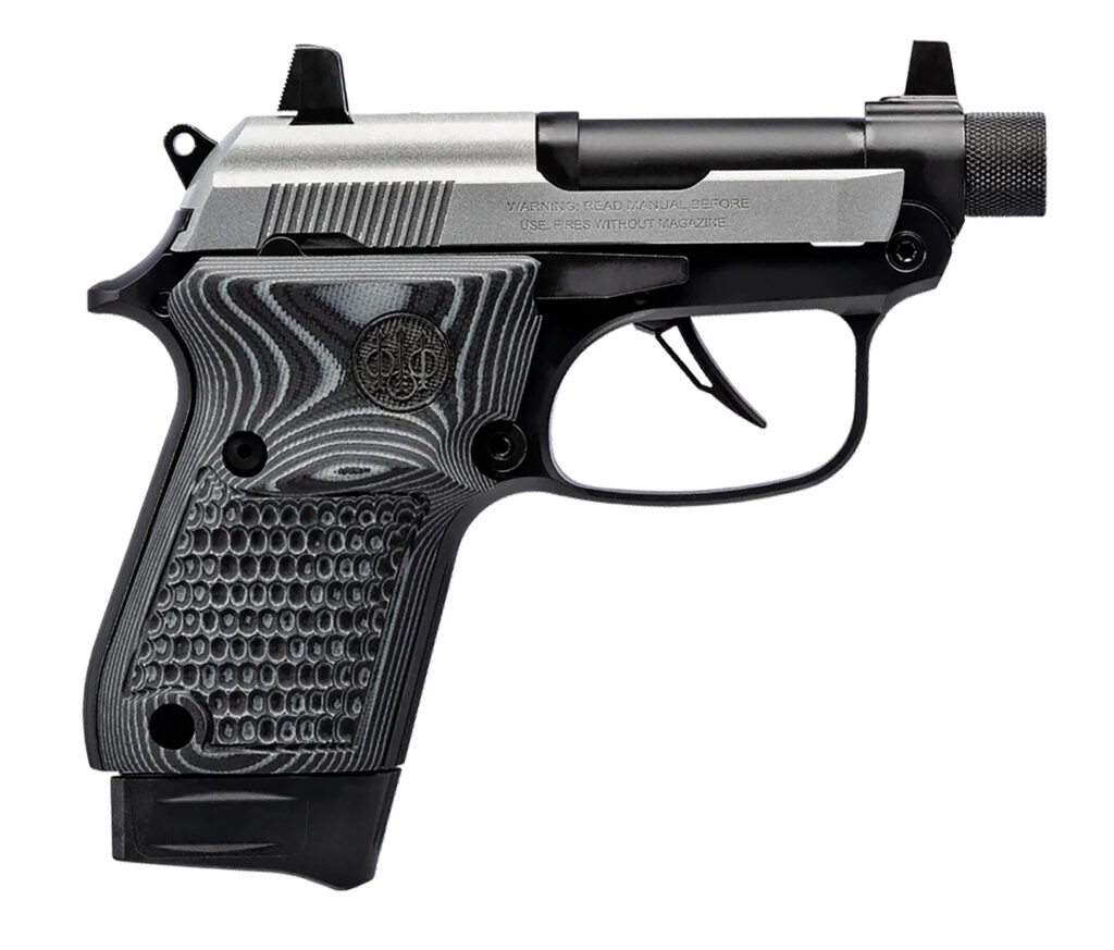 Beretta USA J20X22R8M3 20X Bobcat Bug Out Bag Micro Frame 22 LR 8+1 2.80″ Black Threaded Tip-Up Barrel, Inox ELS/Serrated Slide, Black Polymer Frame w/Beavertail, Helica Texture Grip