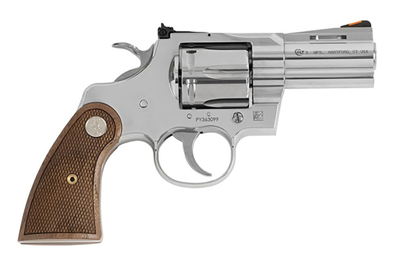 Python, .357 Mag, 2.5″ Barrel, Stainless, Waln