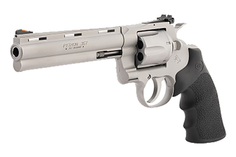 Python 6″ 357Mag SS bead blast Hogue grip