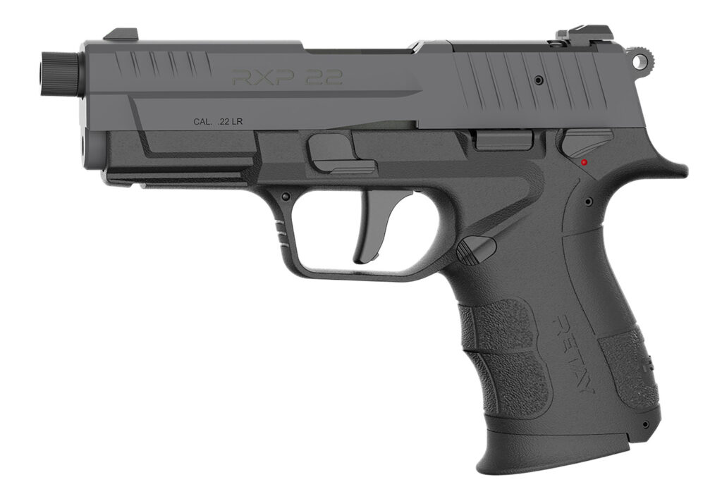 Retay USA RXP22BSG10TH RXP 22 LR 10+1 4″ Threaded Barrel, Gray Cerakote Optic Ready/Serrated Slide, Black Cerakote Polymer Frame w/Accessory Rail, RMSc/RMR Footprint