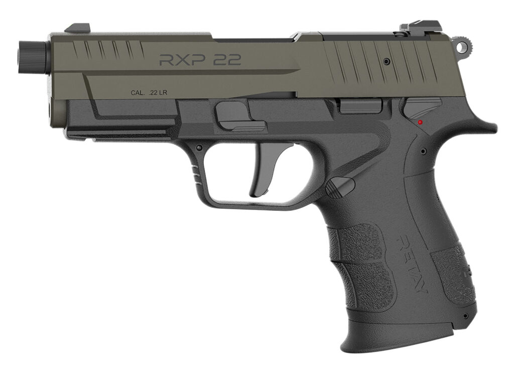 Retay USA RXP22BLKODSL10TH RXP 22 LR 10+1 4″ Threaded Barrel, OD Green Cerakote Optic Ready/Serrated Slide, Black Cerakote Polymer Frame w/Accessory Rail, RMR/RMSc Footprint