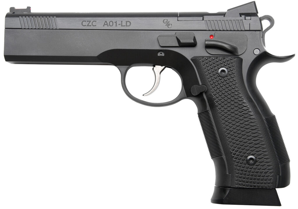 Cz Custom Shop 96336 A01-LD  9mm Luger 19+1 5″ Match Grade Bull Barrel, Black Optic Cut/Serrated Steel Slide, Black Polycoat Steel Frame w/Beavertail, Black G10 Grip, Long Dustcover