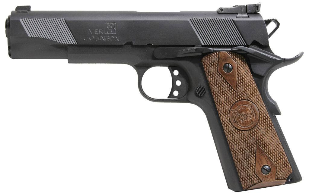 Iver Johnson Arms EAGLE9 Eagle  9mm Luger 9+1 5″ Black Steel Barrel, Matte Blued Serrated Steel Slide & Frame w/Beavertail, Dymondwood Walnut Grip