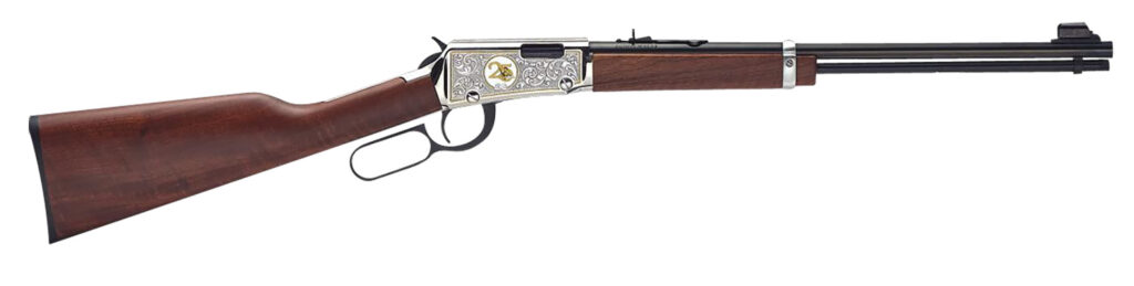 Henry H00125 Classic 25th Anniversary 22 Short, 22 Long, 22 LR 15LR/17L/21Short 18.50″ Blued Barrel, Nickel-Plated Rec, Semi-Fancy American Walnut Stock