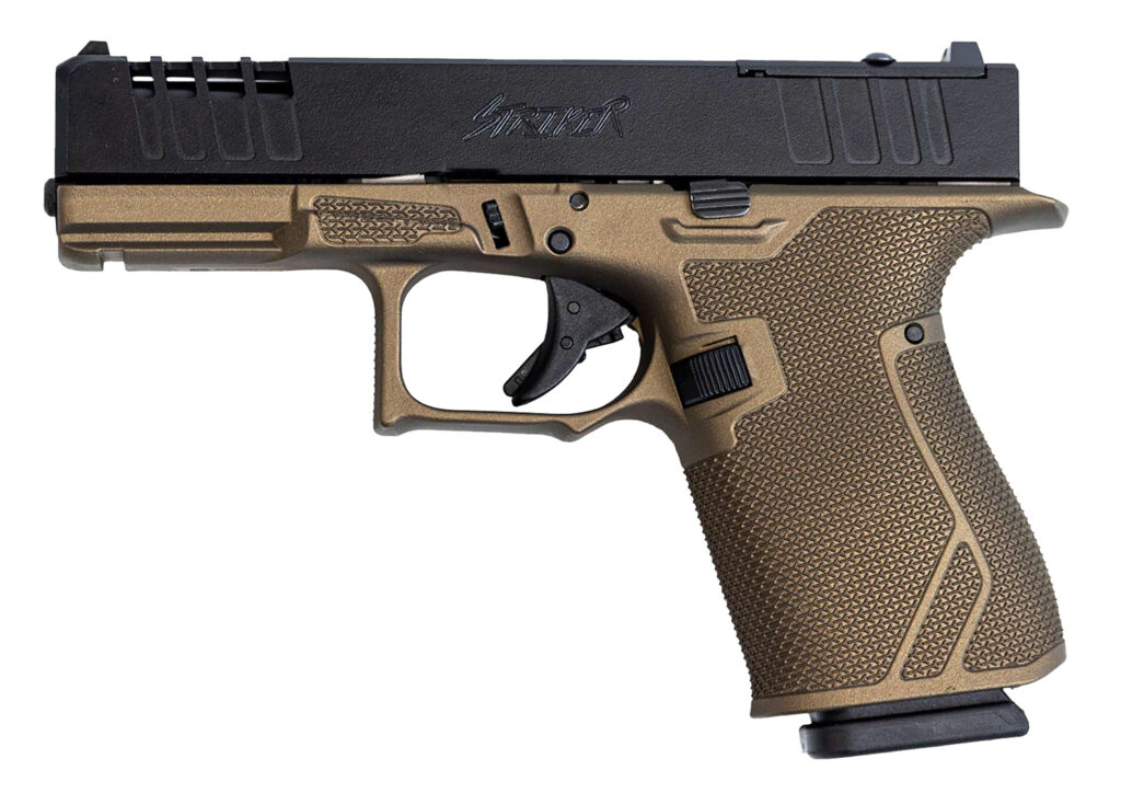 Great Lakes Firearms GL19BRZ Striker  Compact Frame 9mm Luger 15+1 4″ Black Nitride Steel Barrel, Black Cerakote Serrated w/Slide Cuts Steel Slide, Bronze Cerakote Polymer Frame & Grip, Ambidextrous