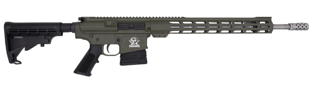 Great Lakes Firearms GL10308SSODG GLFA  308 Win 10+1 18″ Stainless Threaded Barrel, OD Green Cerakote Picatinny Rail Aluminum Receiver, 6 Position Mil-Spec Black Synthetic Stock, Mil-spec Polymer Grip