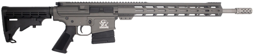 Great Lakes Firearms GL10308SSTNG GLFA  308 Win 10+1 18″ Cerakote Threaded Barrel, Tungsten Cerakote Picatinny Rail Aluminum Receiver, 6 Position Mil-Spec Synthetic Stock, Mil-spec Polymer Grip