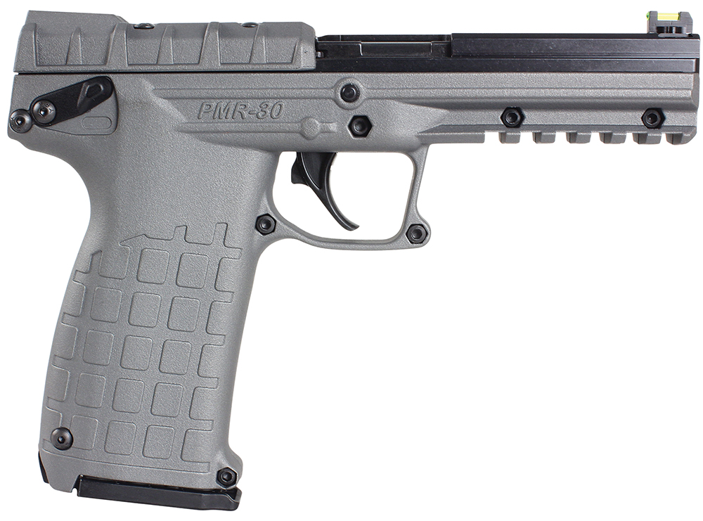 Kel-Tec PMR30TACGY PMR30  22 WMR 30+1 4.30″ Fluted Steel Barrel, Black/Gray Serrated Slide, Gray Polymer Frame w/Picatinny Accessory Rail, Gray Textured Polymer Grip