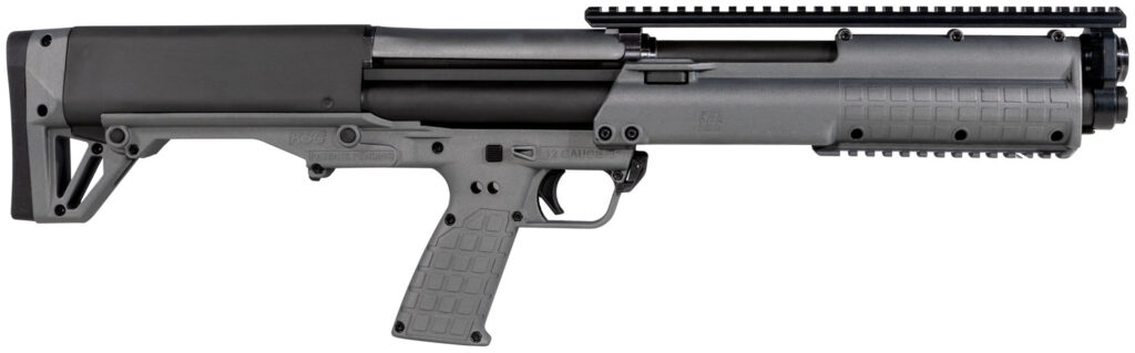 Kel-Tec KSGGY KSG  Sports South Exclusive 12 Gauge 14+1 3″ 18.50″ Barrel, Exclusive Tactical Gray Fixed Bullpup Stock, Includes Picatinny Rails