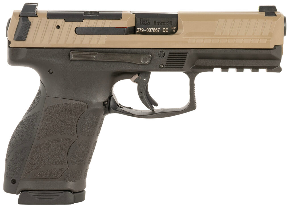 HK 81001194 VP9A1 K Compact 9mm Luger 15+1 4.09″ Black Flat Dark Earth Steel Optic Ready/Serrated Slide, Brown Polymer Frame w/Picatinny Rail, Interchangeable Backstrap Grip, Ambidextrous