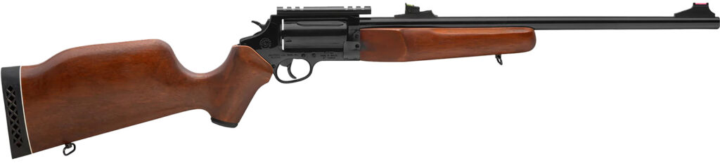 Rossi SCJ4510 Circuit Judge  45 Colt (LC) Caliber or 410 Gauge with 5rd Capacity, 18.50″ Barrel, Polished Black Metal Finish & Hardwood Monte Carlo Stock Right Hand (Full Size)