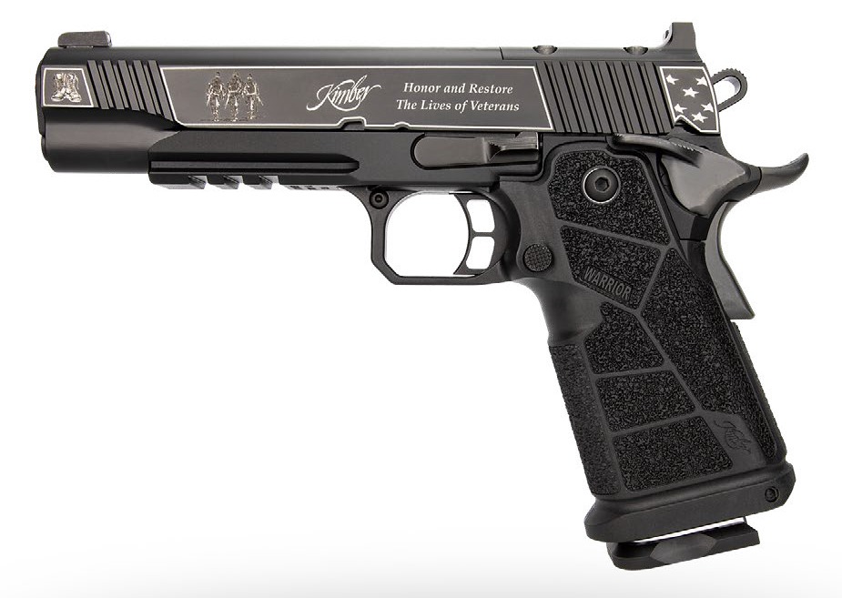 Kimber Mfg, Inc 3700895 DS Warrior Boot Campaign 9mm Luger 20+1 5″ Matte Stainless Deep Crown Barrel, KimPro Black Engraved/Optic Cut/Serrated Slide, Black Stainless Steel Frame w/Beavertail & Picatin