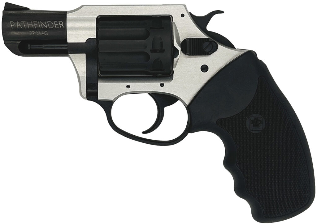 Charter Arms 52329 Pathfinder Lite 22 Mag, 8 Shot 2″ Black Passivate Stainless Steel Barrel & Cylinder, Anodized Aluminum Frame w/Black Finger Grooved Rubber Grip, Exposed Hammer