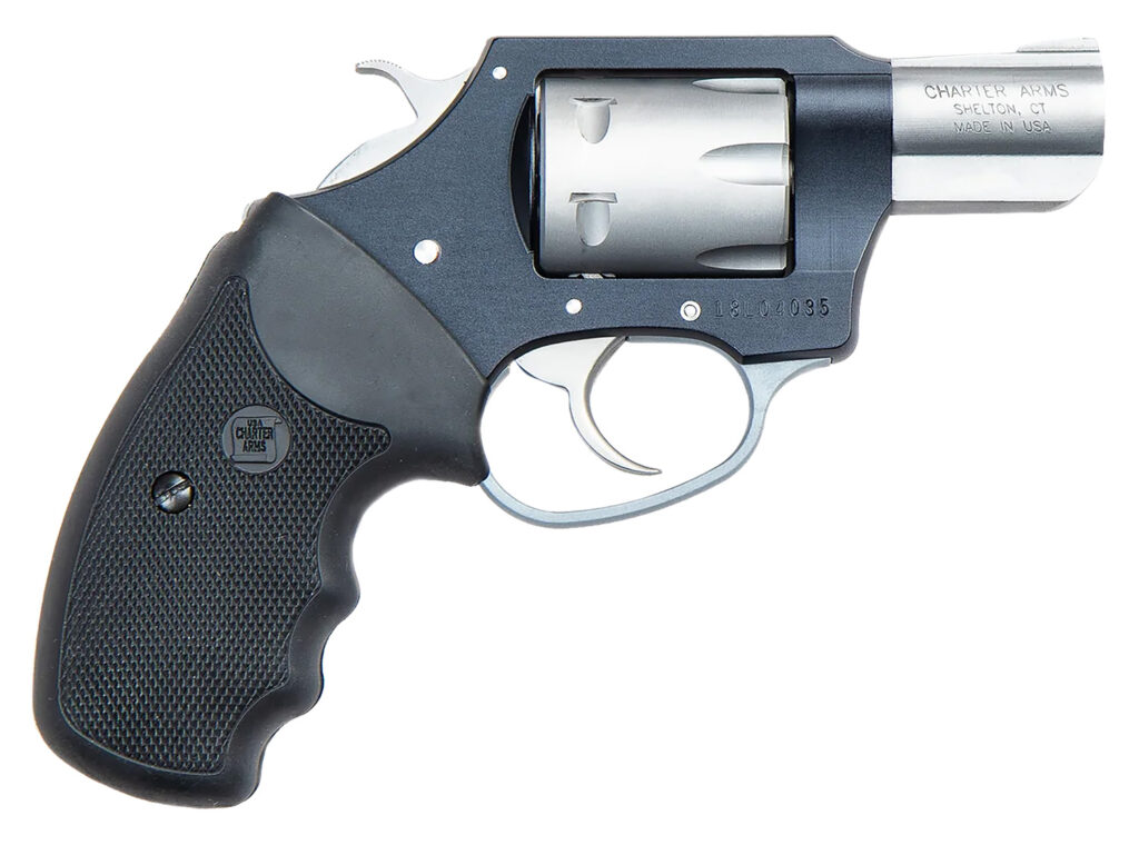 Charter Arms 52370 Pathfinder Lite Small 22 WMR, 8 Shot 2″ Matte Stainless Steel Barrel & Cylinder, Aircraft Aluminum Frame w/Black Finger Grooved Rubber Grip, Exposed Hammer