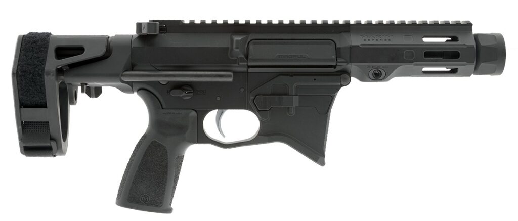 Maxim Defense  MD9 K SCW 9mm Luger 4.50″ Black Nitride Threaded Barrel, Arid Brown Anodized Aluminum Receiver w/Picatinny Rail, Arid Black Maxim SCW Pistol Brace, Arid Brown Polymer Grip