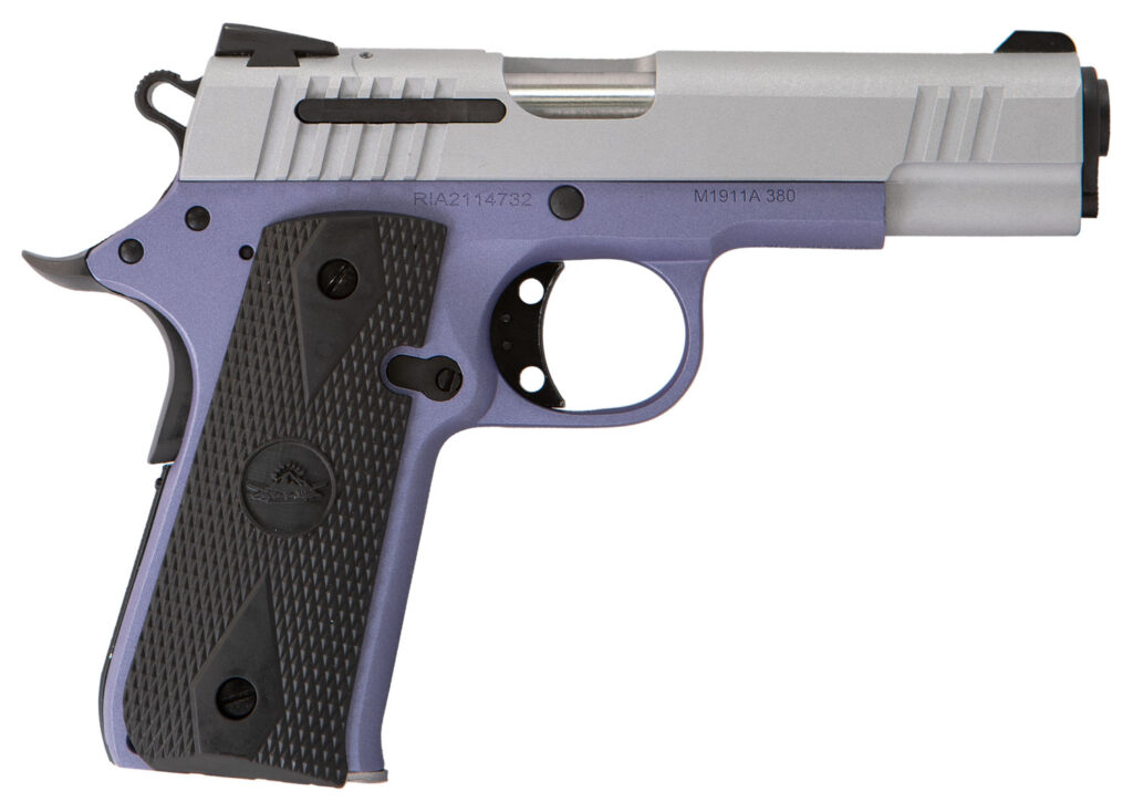 Citadel CIT380OLALA M1911 Baby Compact Frame 380 ACP 7+1, 3.75″ Stainless Steel Barrel, Silver Serrated Steel Slide, Crushed Orchard Cerakote Aluminum Frame w/Beavertail, Ambidextrous