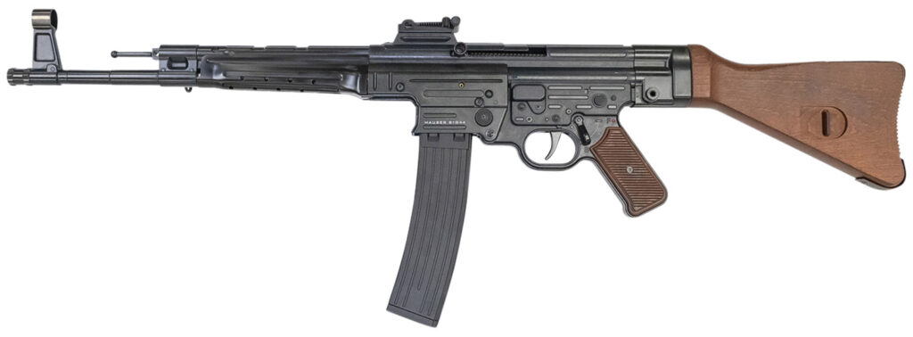 Mauser Rimfire 444.00.20 STG-44 *CA Compliant Full Size 22 LR 10+1 16.50″ Black Barrel & Receiver,  Natural Wood Fixed Stock