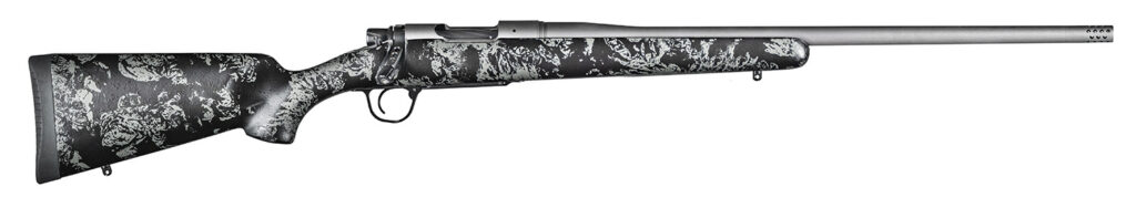 Christensen Arms 8010107400 Mesa FFT 6.5 PRC 4+1 20″ Threaded Barrel, Tungsten Gray Cerakote, Black with Gray Webbing Stock