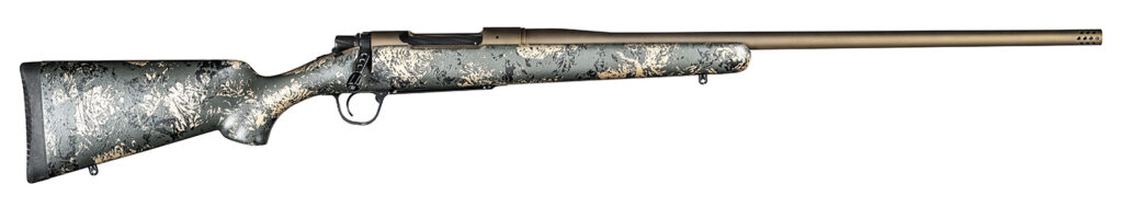 Christensen Arms 8010108500 Mesa FFT 300 Win Mag 3+1 22″ Threaded Barrel, Burnt Bronze Cerakote, Green with Black/Tan Webbing Stock