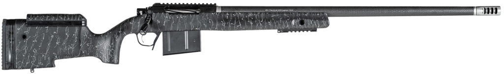 Christensen Arms 8010400300 BA Tactical Long Range 338 Lapua Mag 3+1 27″ Carbon Fiber Barrel, Black Nitride Finish, Black with Gray Webbing Stock