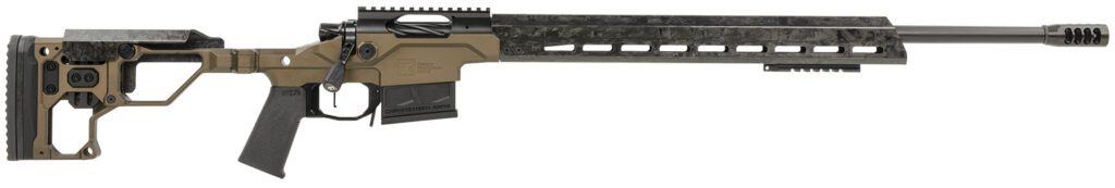 Christensen Arms 8010301201 Modern Precision  338 Lapua Mag 27″ Threaded Carbon Fiber Barrel 5+1, Black Nitride Finish, Desert Brown Anodized Folding Stock, Polymer Grip