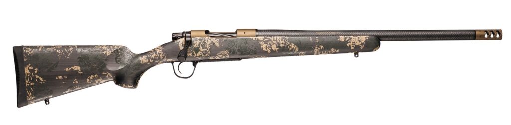 Christensen Arms 8010619600 Ridgeline FFT 270 Win 4+1 20″ Carbon Fiber/Threaded Barrel, Burnt Bronze Cerakote, Green with Black/Tan Accents Stock