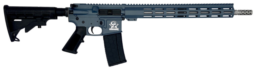 Great Lakes Firearms GL15223SSBLU AR-15  223 Wylde 30+1 16″ Stainless Barrel, Blue Titanium Cerakote Receiver, Full Picatinny Rail,  Black Collapsible Stock, Polymer Grip
