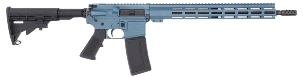 Great Lakes Firearms GL15223BLU AR-15  223 Wylde 30+1 16″ Black Nitride Threaded Barrel, Blue Titanium Cerakote Aluminum Receiver w/Picatinny Rail, M-LOK Handguard, Black Polymer Stock, Mil-Spec Grip