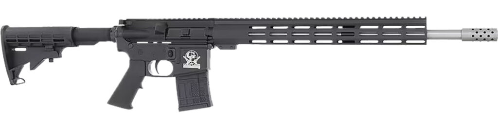 Great Lakes Firearms  AR-15  450 Bushmaster 5+1 18″ Stainless Barrel, Black Rec, A2 Grip, Carbine Stock, Compensator
