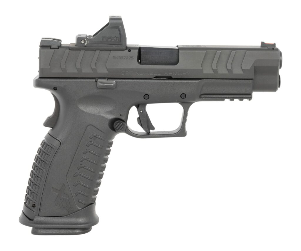 Springfield Armory XDME94510BHCOSPPAC XD-M Elite OSP Gear Pac Full Size 10mm Auto, 16+1 4.50″ Black Melonite Match Grade Barrel & Optic Ready/Serrated Steel Slide, Black Polymer Frame w/Picatinny Rail