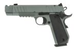 Tisas Arms 10100135 1911 Night Stalker Carry 45 ACP 8+1 4.25" Black Bull Barrel, Gray Cerakote Carbon Steel Serrated Slide, Gray Cerakote Carbon Steel Frame w/Beavertail & Picatinny Rail, Black Rubber