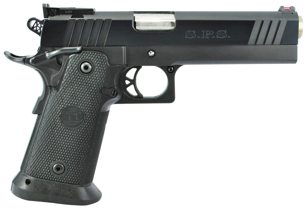 TriStar 85675 SPS Pantera 1911 Full Size Frame 9mm Luger 18+1 5″ Stainless Steel Barrel, Black Chrome Serrated Steel Slide, Black Steel Frame w/Beavertail, Black Polymer Grip, Right Hand