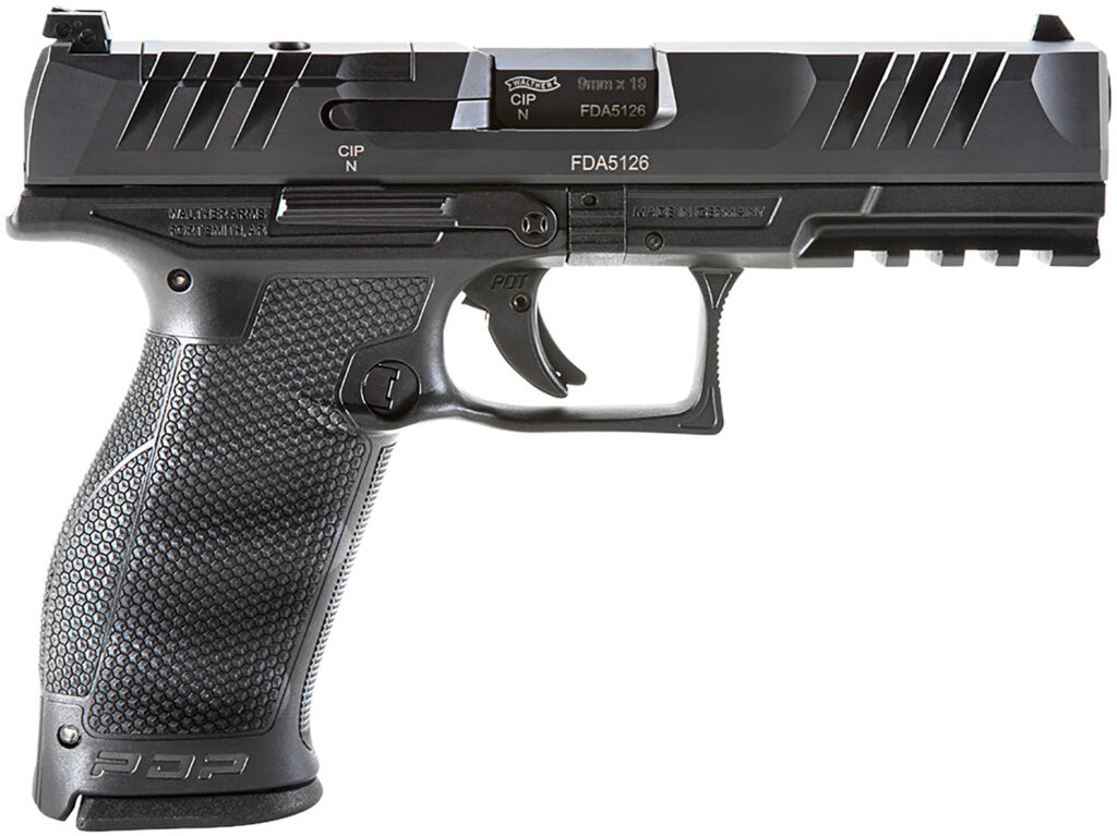 Walther Arms 2858126 PDP Optic Ready 9mm Luger 4.50″ 10+1 Black Black Steel Slide Performance Duty Textured Black Polymer Grip