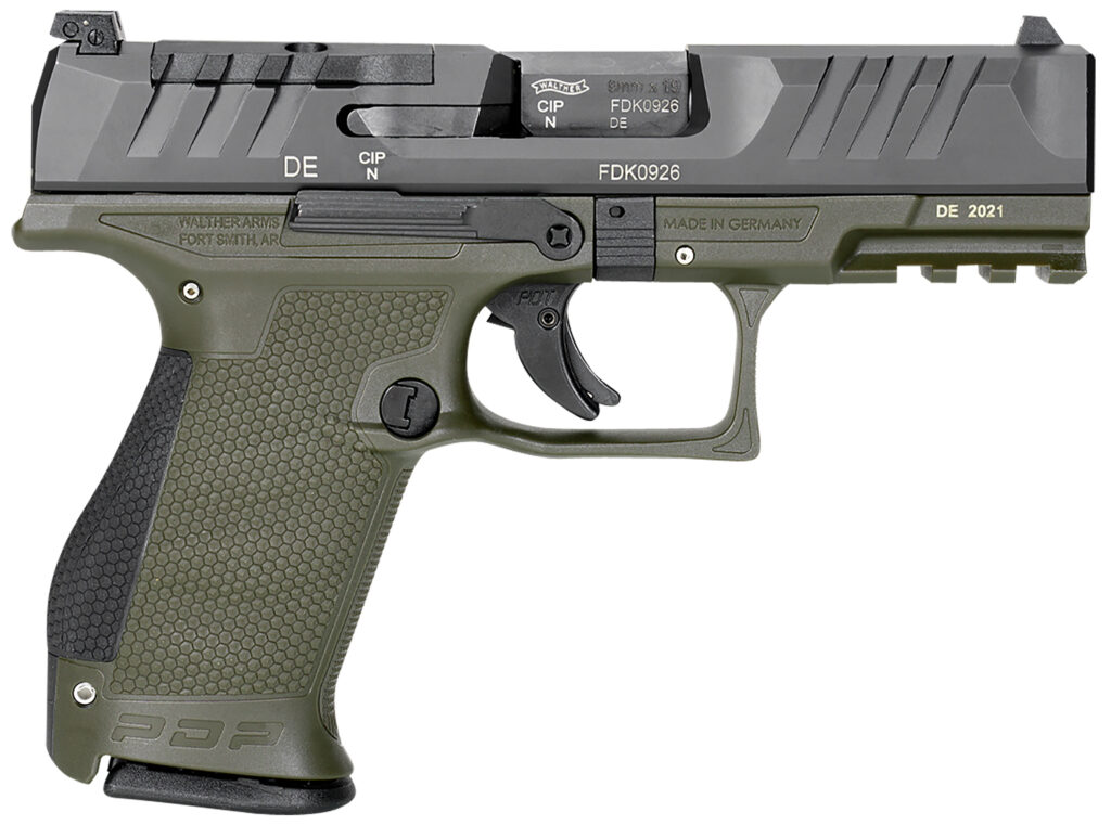 Walther Arms 2858428 PDP Compact Optic Ready 9mm Luger 4″ 15+1 Black Steel Slide Performance Duty Textured  Polymer Grip
