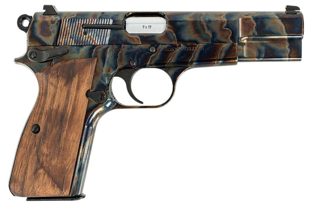 Inglis 12000010 GP-35  Full Size Frame 9mm Luger 15+1 4.70″ Hard Chrome Plated Stainless Steel Barrel, Color Case Hardened Carbon Steel Serrated Slide, Color Case Hardened Steel Frame, Walnut Grip
