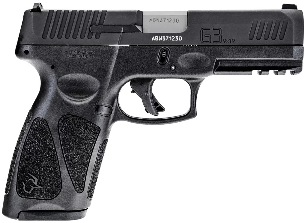Taurus 1G3B94117 G3  9mm Luger 17+1 4″ Barrel, Black Finish Picatinny Rail Frame, Serrated Matte Black Tenifer Steel Slide, Polymer Grip Includes 2 Mags