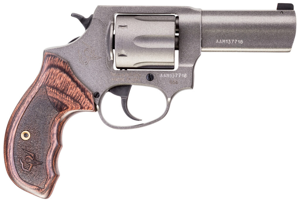 Taurus 2-8563CNS 856 Defender Small 38 Special +P 6 Shot 3″ Tungsten Cerakote Stainless Steel Barrel, Cylinder & Frame, Altamont Wood Grip, Transfer Bar Safety, Exposed Hammer
