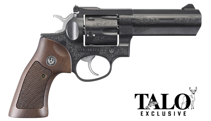 GP100 357Mag 4″B Wood Grp Engrvd QC TALO
