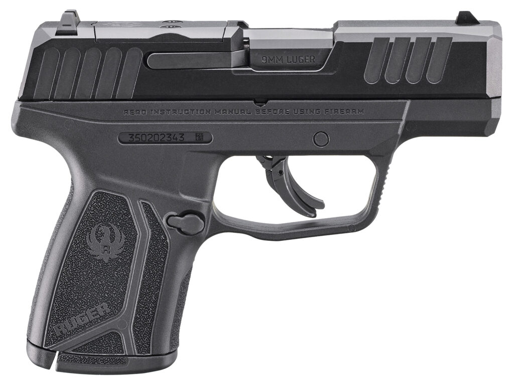 Ruger 3514 Max-9  9mm Luger 12+1 3.20″ Black Oxide Alloy Steel Barrel, Black Oxide Alloy Steel Optic Ready/Serrated Slide, Black Polymer Frame, Shield RMSc/JPoint Footprint