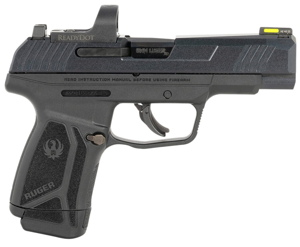 Ruger 3521 Max-9 Long RD 9mm Luger 12+1 4″ Black Alloy Steel Optic Ready/Serrated Slide, Black Polymer Frame