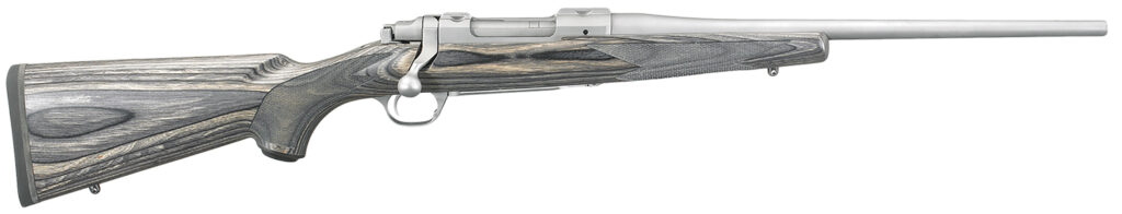 Ruger 17111 Hawkeye Compact Compact 7mm-08 Rem 4+1 16.50″  Matte Stainless Steel Barrel, Integral Scope Mounts Stainless Steel Receiver, Black Fixed Laminate Stock