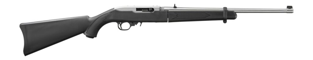 Ruger 32010 10/22 Takedown 22 LR 10+1 18.50″ Satin Stainless Steel Barrel, Drilled & Tapped Receiver, Black Fixed Synthetic Stock