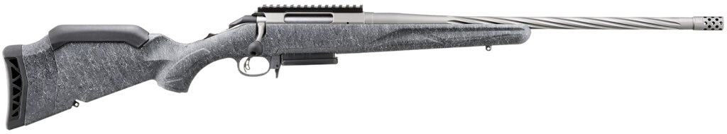 Ruger 46901 American II  Full Size 6.5 Creedmoor 3+1 20″ Gun Metal Gray Cerakote Spiral Fluted Threaded Barrel & Alloy Steel Receiver w/Picatinny Rail, Gray Splatter Adj LOP Synthetic Stock