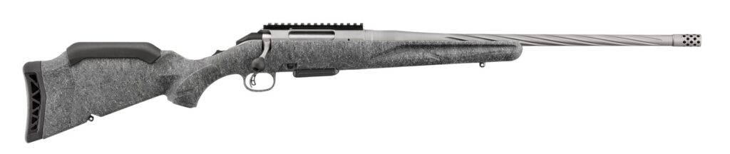 Ruger 46991 American II  350 Legend 5+1 20″ Gun Metal Gray Cerakote Spiral Threaded Barrel, Gun Metal Gray Cerakote Alloy Steel Drilled & Tapped Receiver, Gray Splatter Adj LOP Synthetic Stock