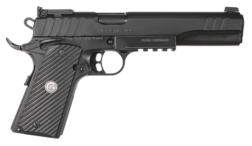 EAA GIRSAN 390600 MC1911S Hunter Full Size 10mm Auto 8+1 6″ Black Steel Barrel, Blued Serrated Slide, Matte Black Steel Frame w/Accessory Rail & Beavertail, Black Checkered Polymer Grips Ambidextrous